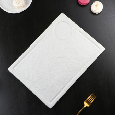 Porcelain dish for supply to Magistro Slate, 33.5 × 24 cm, white color-2
