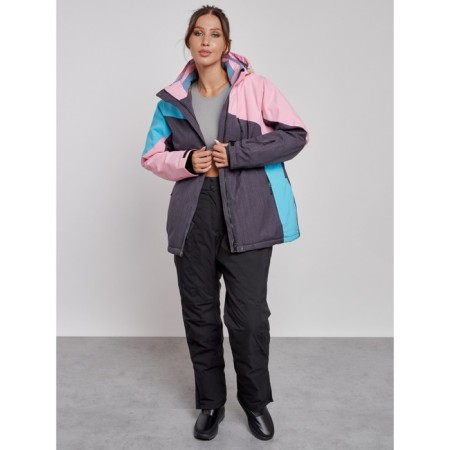 Ski jacket female winter, size 60, pink color-7