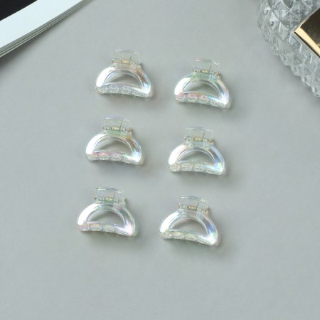Hair crab "Avanti" (set of 6 pcs) arc, 2.5 cm, transparent-1