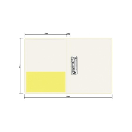 Folder with A4 clamp, 700 μm, 27 mm spine, calligrata duble neon, inner pocket, up to 180 sheets, yellow neon-3