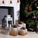 LED figure "Beige gifts" 15, 20, 25 cm, textiles, metal, 220 V, glow warm white