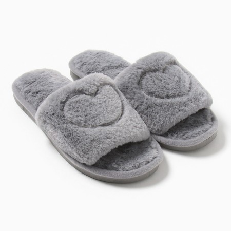 Women's slippers with an open nose, size 36-37, gray-3