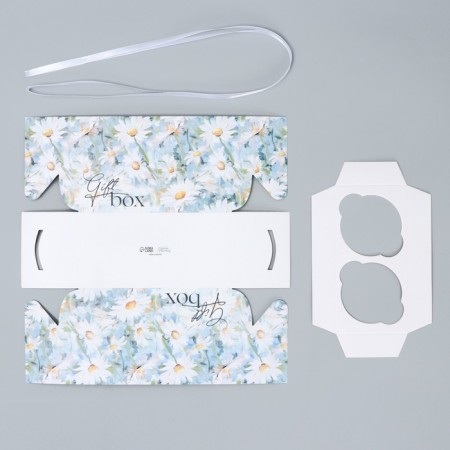 Capcake box, confectionery packaging, 2 cells "Chamomile", 16 x 8 x 10 cm-3