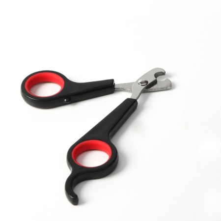 Coger scissors with an emphasis for a finger, a hole of 6 mm, black with red-1
