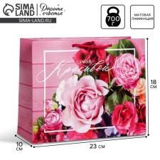 Gift Laminated horizontal package, packaging, “most beautiful”, MS 23 x 18 x 8 cm