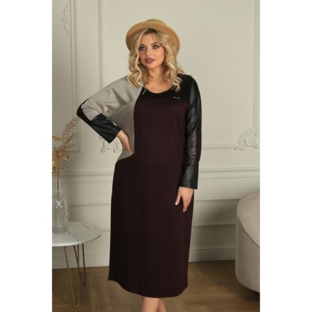 Female dress, size 50, burgundy color-7