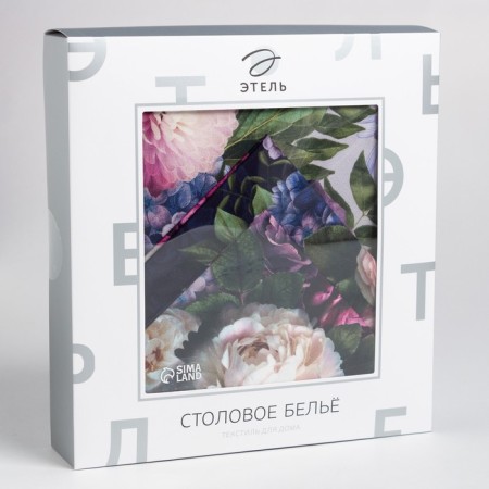 Set of table "Ethel" "Flower Study", a tablecloth 110 × 150 cm, napkins 40 × 40 cm, 4 pcs., 100 % cotton-5
