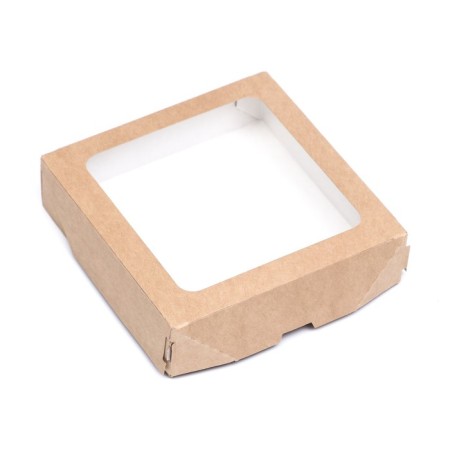 The box is folding, with a window, craft, 15 x 15 x 4 cm-1