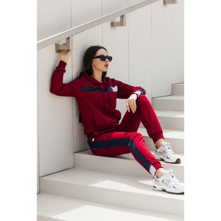 Female ishomine is a suit, size 46, burgundy color-4