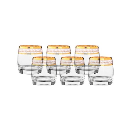 A set of glasses for whiskey, Panto Gold decor, 230 ml X 6 pcs.-1