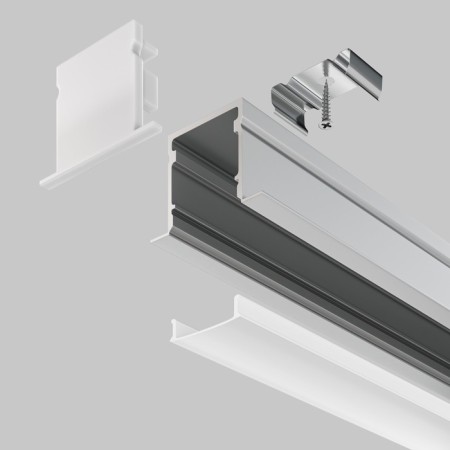 Aluminum profile built-in Led Strip Alm-2720-S-2M, 200x2.7x2 cm, silver color-3