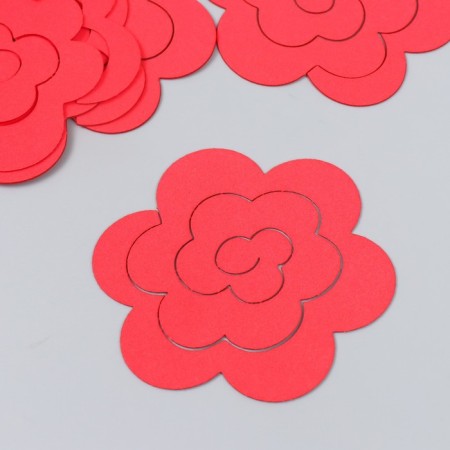The workpiece of Foamiran "Flower Curly" 10x9.5 cm set 5 pcs. red-1