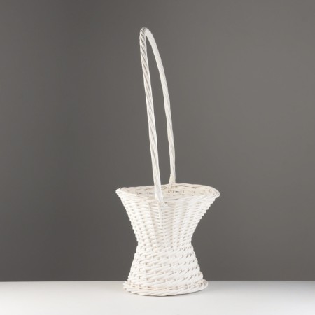 Wicker basket, 30x30x27x70 cm, white, willow-1