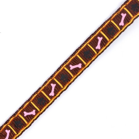 The two -layer collar with the fastx "Bones and legs", 30 x 1 cm, brown-7