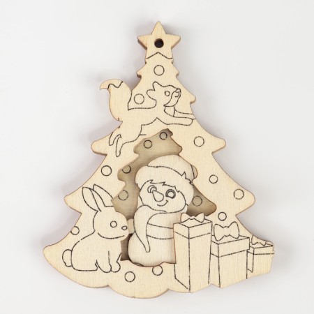 DIY tree pendant from wood for the New Year "Christmas tree", New Year's set for creativity-4