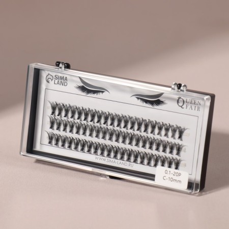 A set of overhead eyelashes "Classic", bundles, 10 mm, thickness 0.1 mm, bend C, 20 D-2