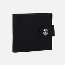 Male purse for magnet, department for bills, for maps, for coins, black color