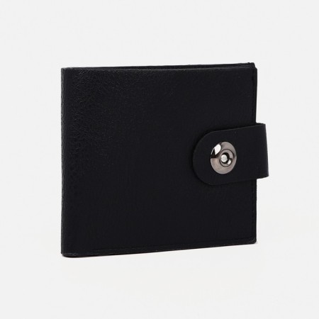 Male purse for magnet, department for bills, for maps, for coins, black color