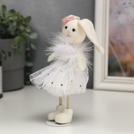 Souvenir Textile "Sweet bunny in a dress with golden dots" 18x5x4 cm-1
