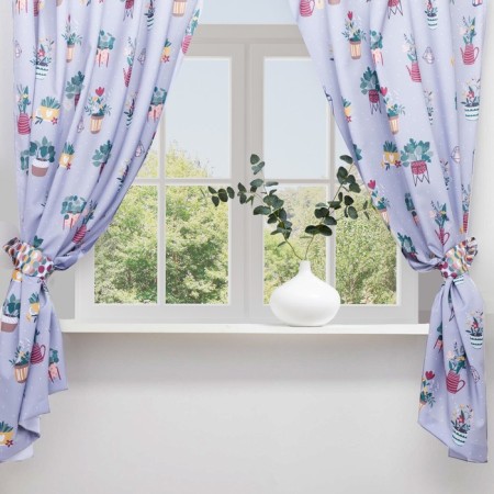 A set of curtains for the kitchen with sequences of Ethel Hygge 145x180cm-2 pcs., 100% p/e
