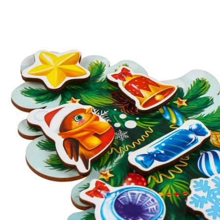 New Year's puzzle. Velcro "New Year! Dress the Christmas tree "-5