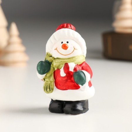 Souvenir Ceramics "Snowman with a wreath/candy" MIX 3.8x3.5x6.5 cm-1