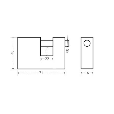 The castle of the hinged "Allur" VS1CH-770, the handle d = 12 mm, 71x48 mm-1