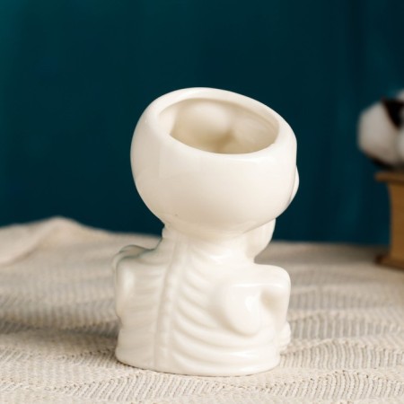 Skeleton Kashpo 10x7.5cm, white-2