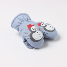 Baby mittens minku, gray color, 18 cm