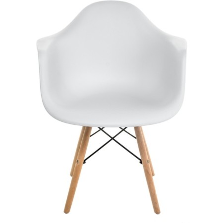 Plastic stool Ron Massive Buk/Metal/Plastic, Natural/White 62x64x81.5 cm-2