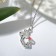 Pendant "Mom" kiss, red-white color in silver, 45 cm
