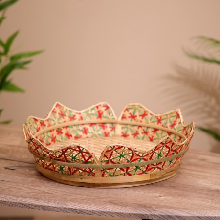 Vase wicker, from bamboo 40x40x10 cm