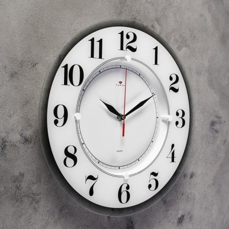 Watching clock, interior "ruby", silent, d-34 cm, white-1