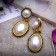 Clips "Circle with Oval" with setting, color black gold