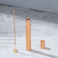 Penal for storing incense, gold, metal, with incense