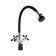 Comer for the kitchen "Everest" B57-071F, two-wound, flexible spout, on a nut, chromium/black