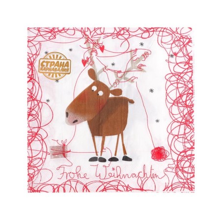 Paper napkins "New Year's deer", 33x33 cm, set 20 pcs.-2