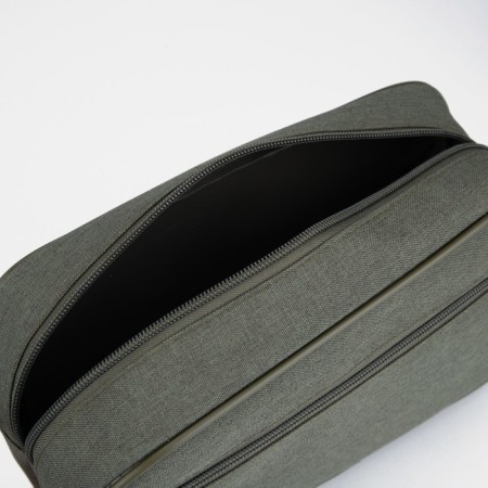 Lightning cosmetic bag, external pocket, khaki color-2