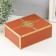 Casket Glass, leatherette with a metal frame "Eastern pattern" red 14.6x18.6x7 cm