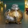 The piggy bank "Snake on the barrel" 15x11x12cm, silver with bronze