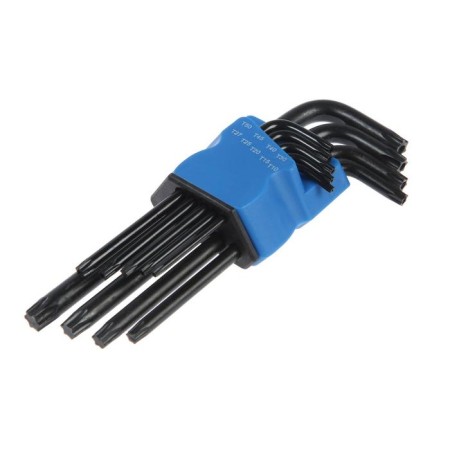 Набор ключей ТУНДРА black, TORX Tamper, удлиненные, CrV, TT10 - TT50, 9 шт.-1