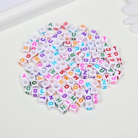A set of plastic beads "Astra" 6 mm, 2 species of 20 g, white/rainbow (66878)-3