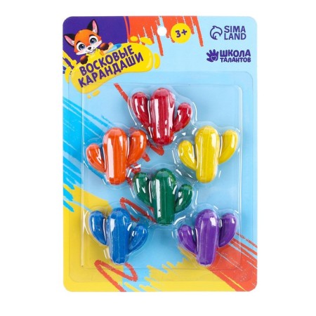 Wax pencils "Cactus", set of 6 pcs.-1
