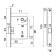 Latch allyur art L7050R BL, matte black, oval bar 18 mm without pens with a latch 952