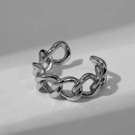 Ring "Chain" large links, color silver, dimensionless-2