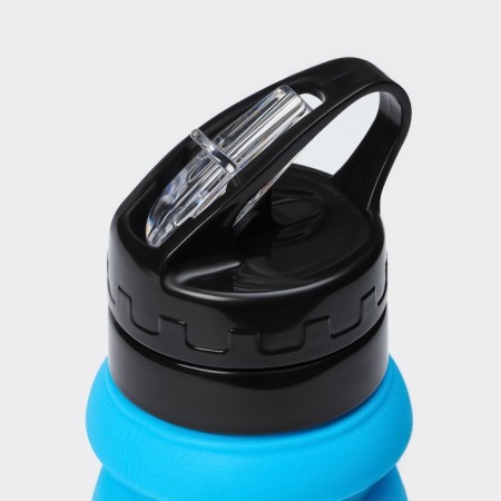 Water bottle folding shade "Stone", silicone, 530 ml, 7 × 21 cm, blue color-10