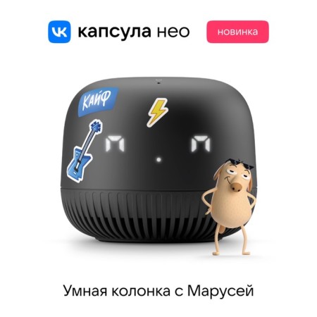 Smart column VK Neo (VKSP11BK), voice assistant Marusya, 5W, Wi-Fi, BT 5.0, black-8