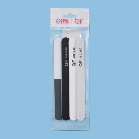 Files - emery, abrasiveness 100/180, 180/200, 200/240, 18 cm, 4 pcs, black/gray/white color-5
