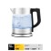 Electric kettle KitFort KT-647, glass, 1 l, 2200 watts, adjustment t °, silver