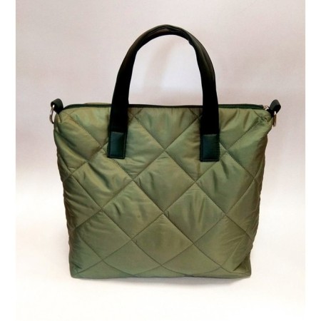 Marta bag green quilted fabric-2